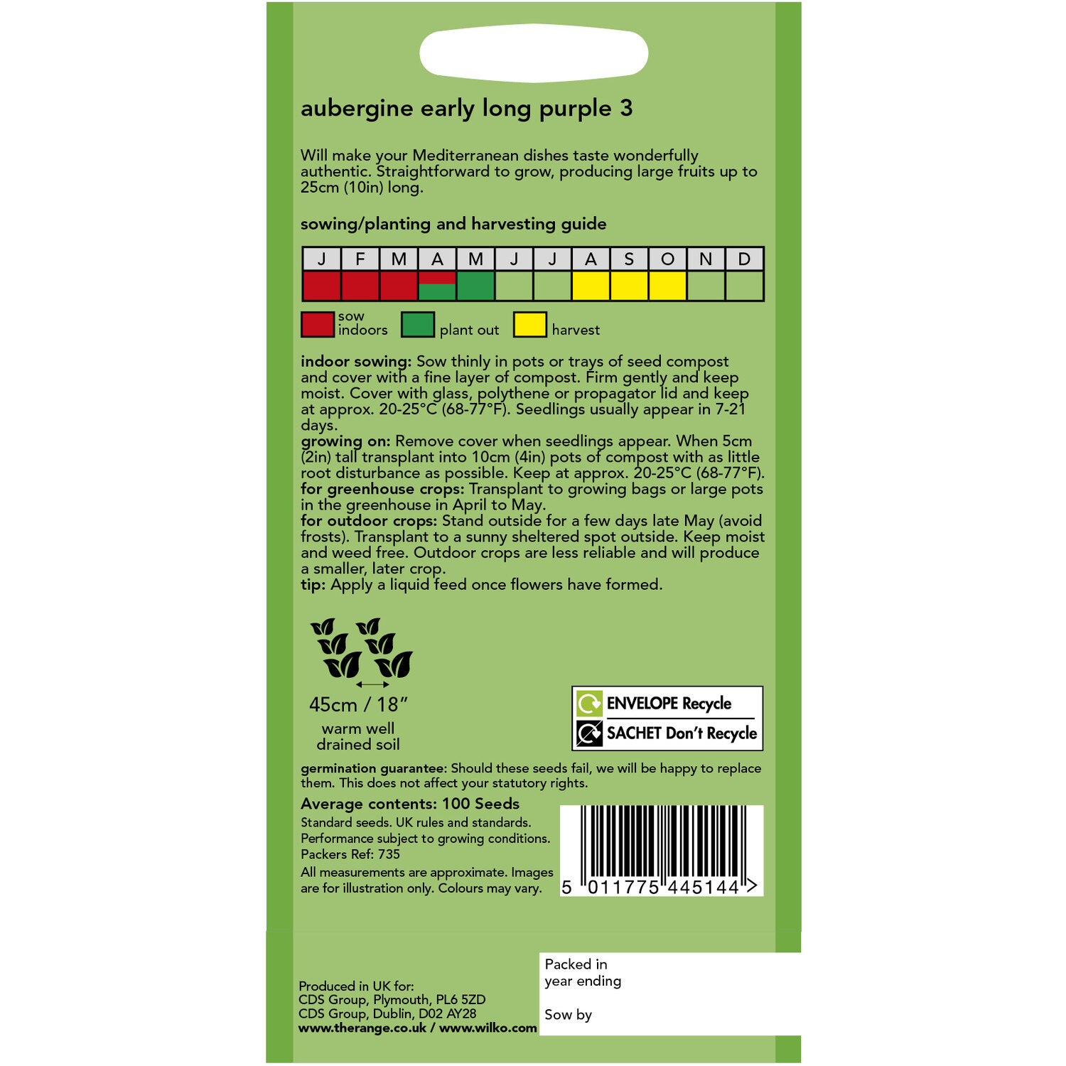 Wilko Long Purple Aubergine Seeds Image 2