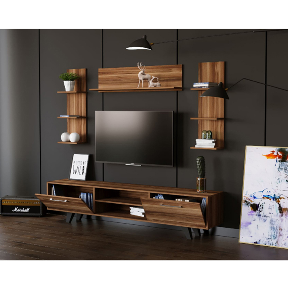 Evu MILANO 2 Doors Walnut TV Cabinet Image 4