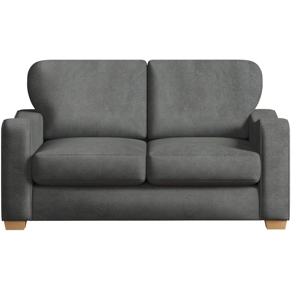 Theadford 2 Seater Steel Plush Velvet Fixed Back Sofa Image 2