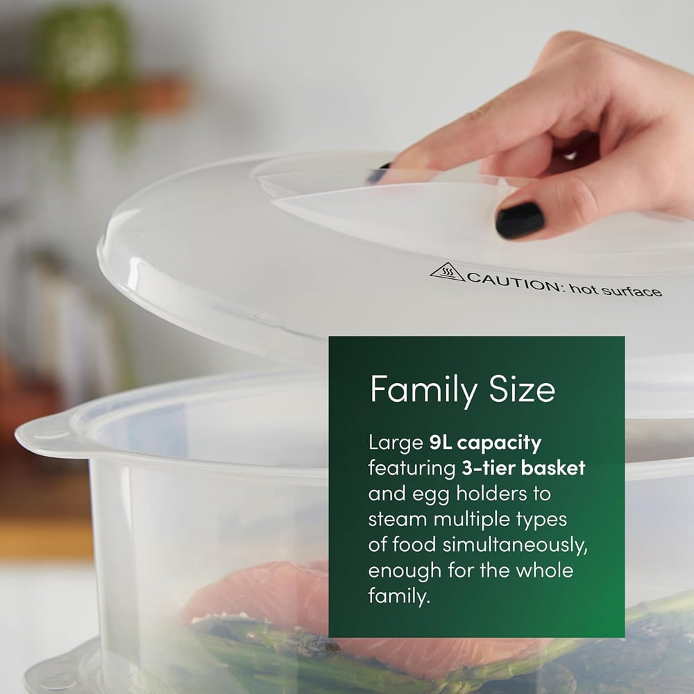 Emperial EM-5148-UK 3 Tier 9L Electric Steamer with Rice Bowl 800W Image 2