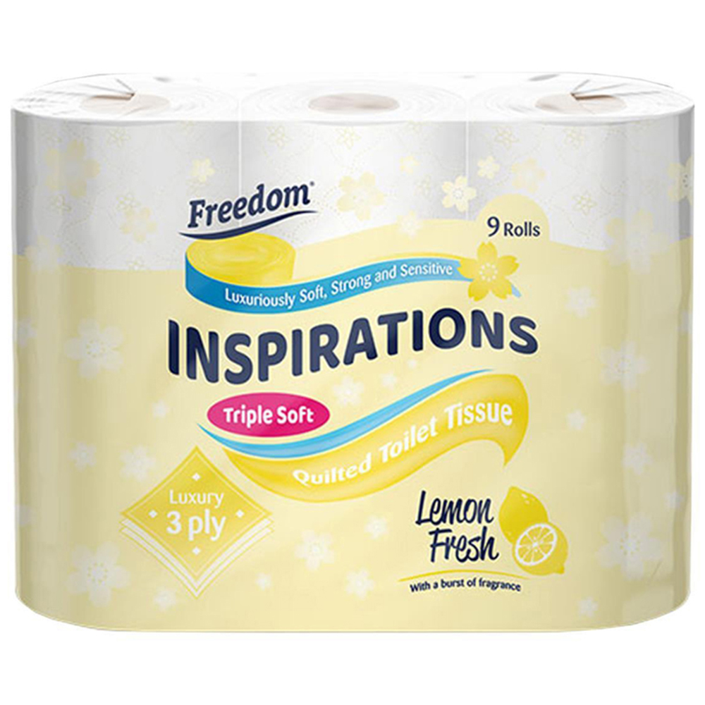 Freedom Lemon Toilet Paper 90 Rolls 3 Ply with Kitchen Towel 24 Rolls 2 Ply Image 7