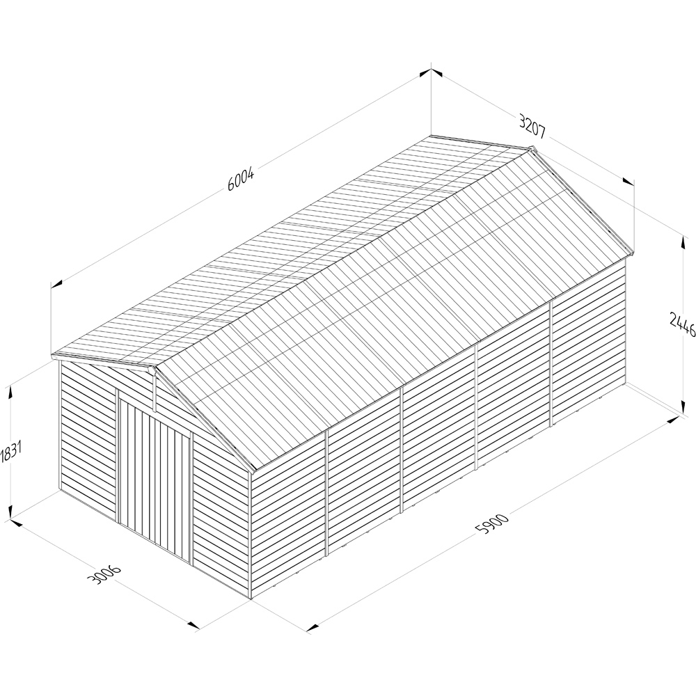 Forest Garden Timberdale 10 x 20ft Apex Shed Image 9