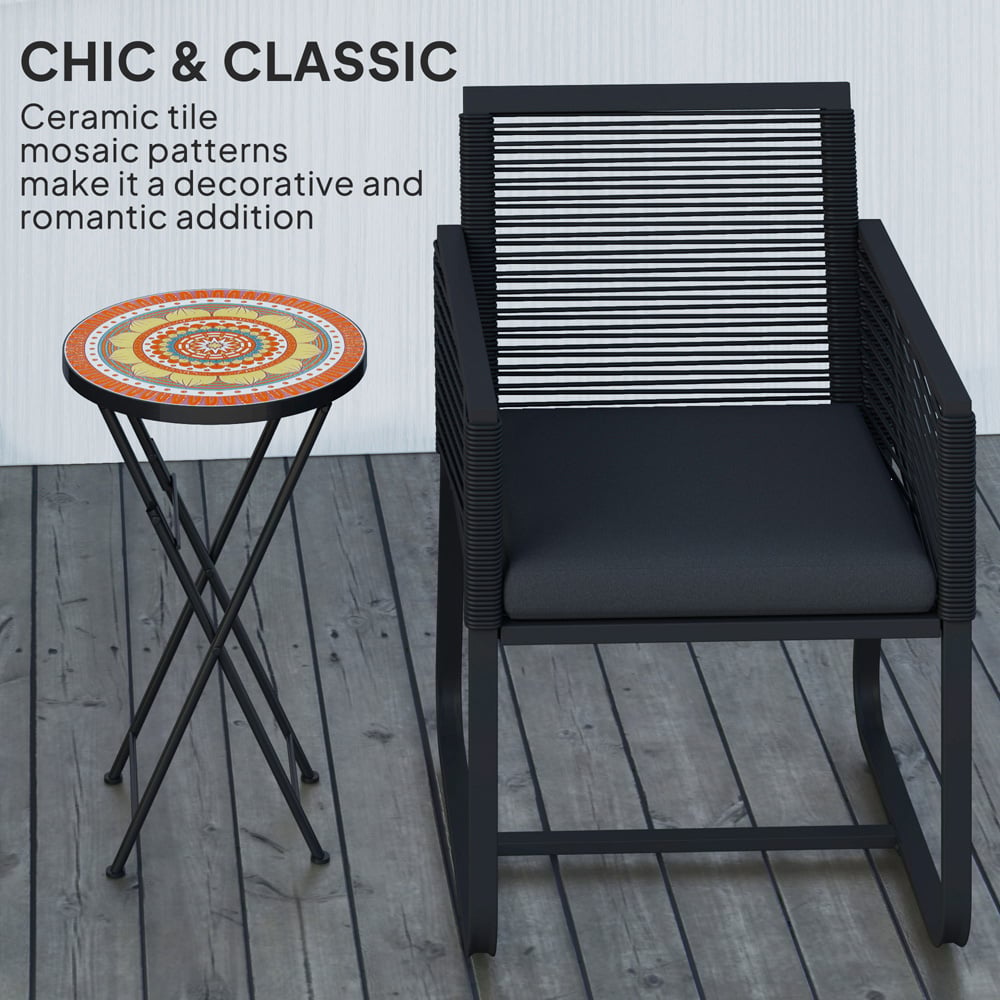 Outsunny Orange Mosaic Garden Coffee Table Image 5