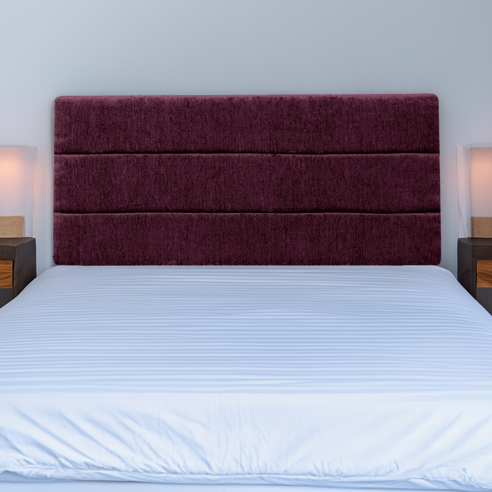 Bedmaster Milan King Size Aubergine Chenille Lined Headboard Image 1