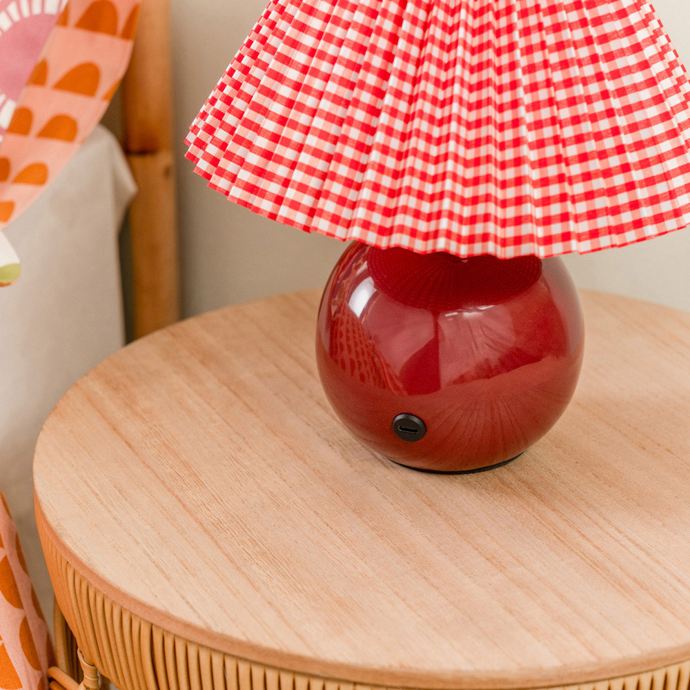 ValueLights Bloom Burgundy Rechargeable LED Portable Table Lamp Image 4