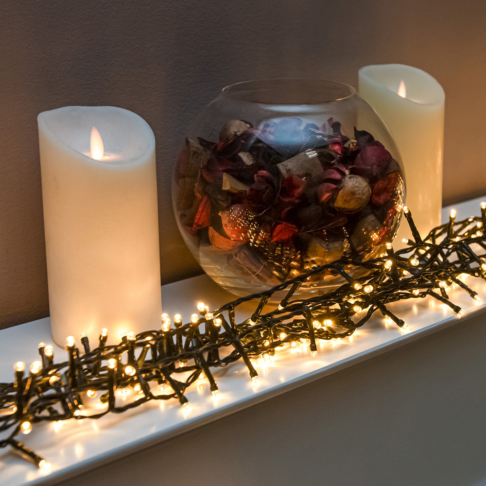 The Christmas Centre 480 Warm White LED Multifunction Green Cable String Light 46m Image 5