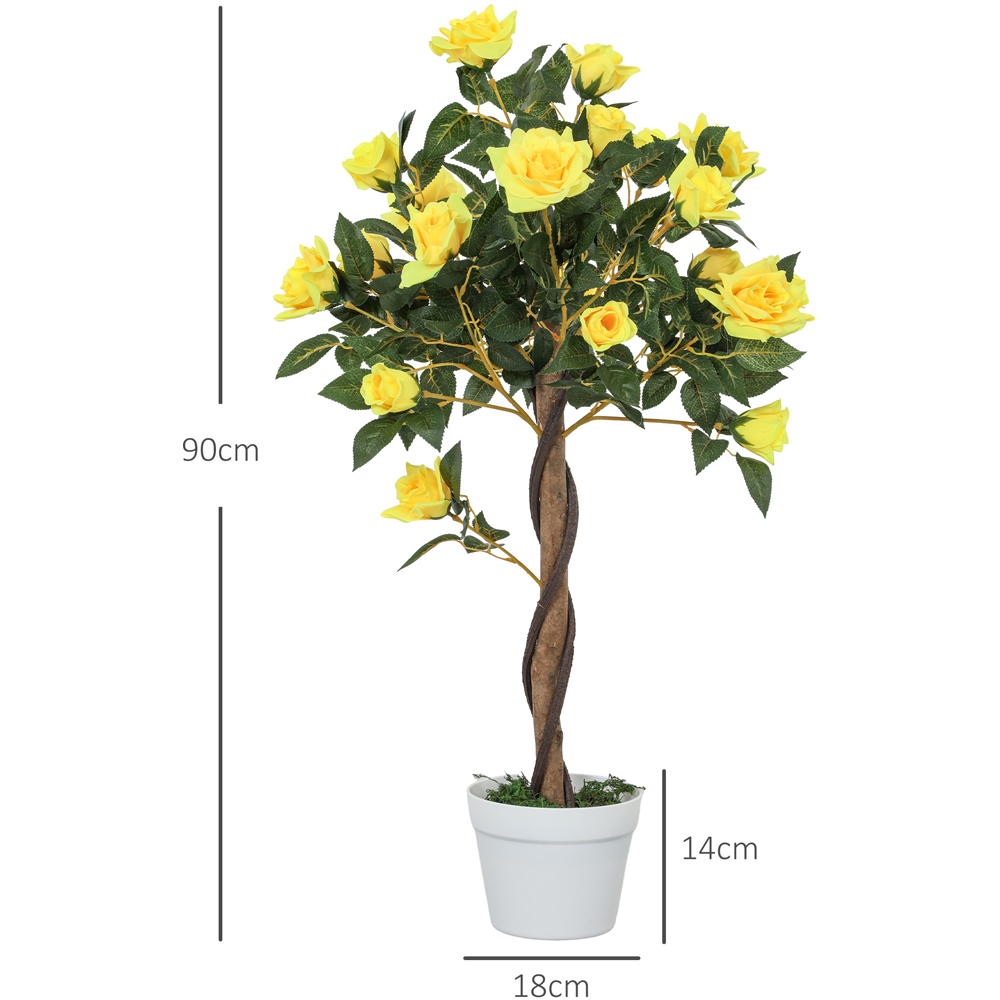 Portland Yellow Rose Artificial Tree in Pot 90cm 2 Pack Image 9