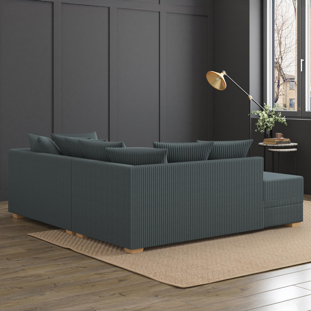 Modo 3 Seater Charcoal Jumbo Cord Left Hand Scatter Back L-Shape Corner Sofa Image 8