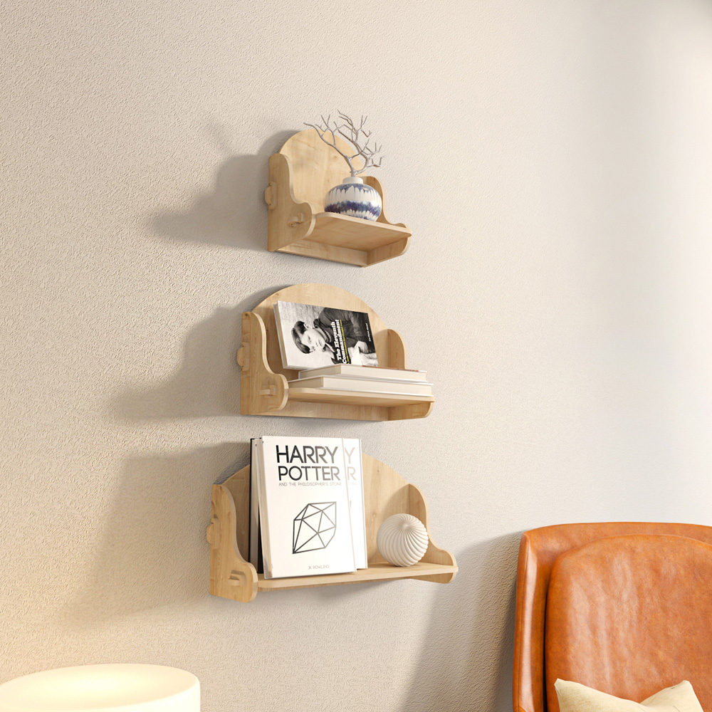 Decorotika Silya Set of 3 Wall Mounted Shelves Image 5