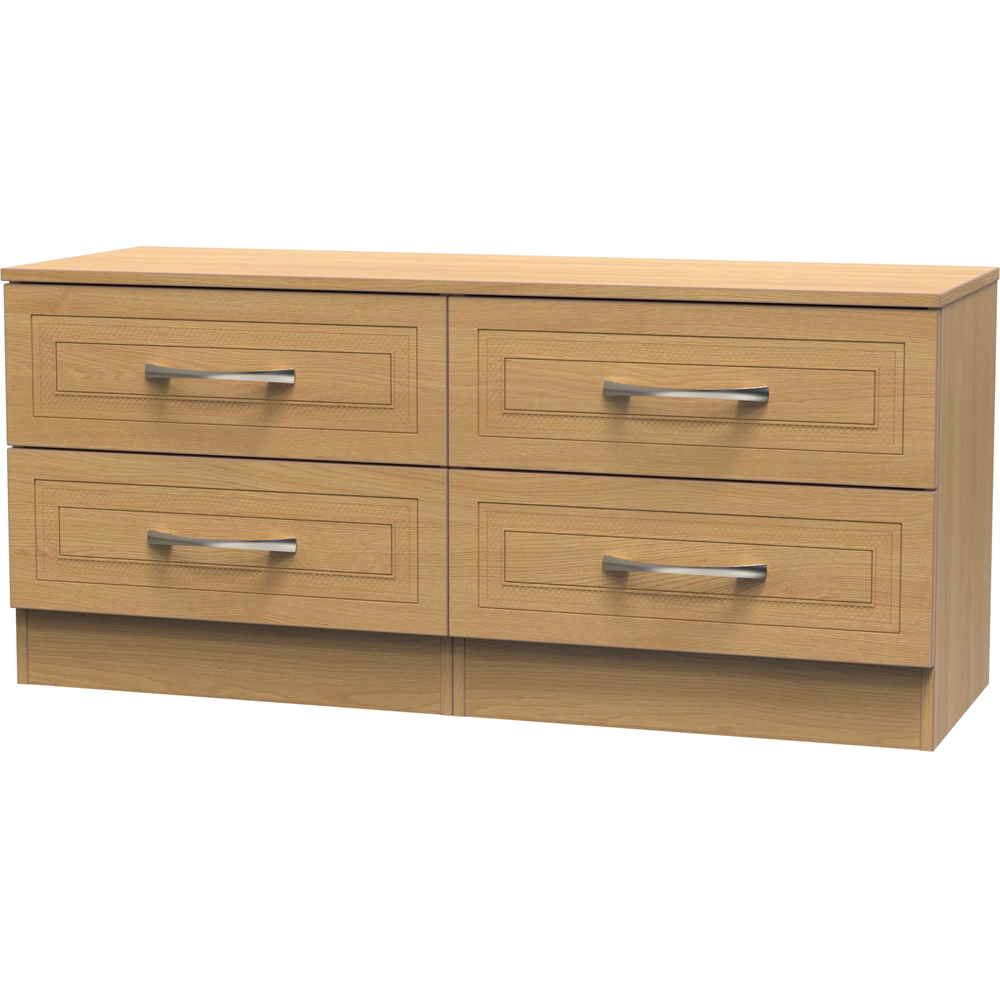 Crowndale Dorset 4 Drawer Modern Oak Bed Box Ready Assembled Image 2