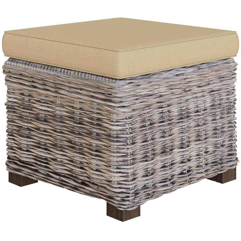 FWStyle Maya Grey Wash and Brown Handmade Lift Up Storage Stool Image 2