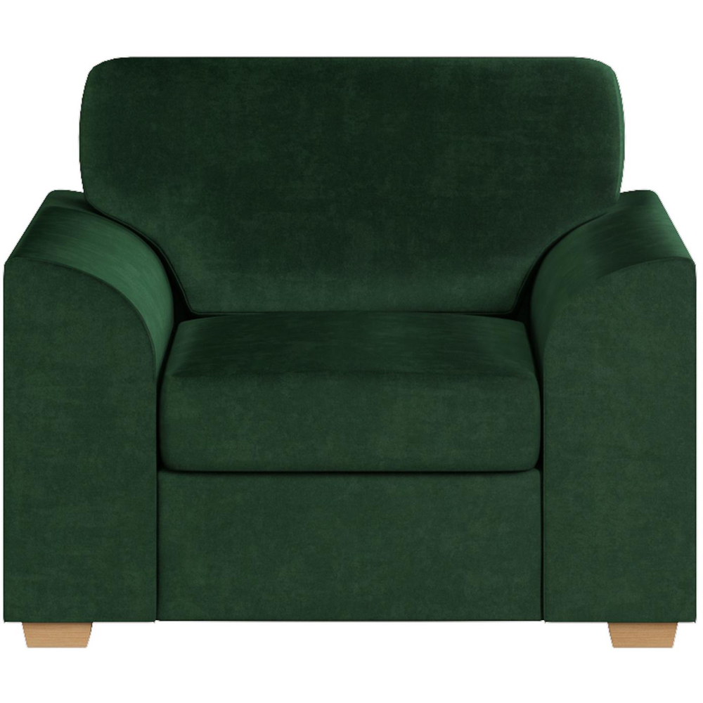 Modo Forest Green Plush Velvet Fixed Back Armchair Image 3