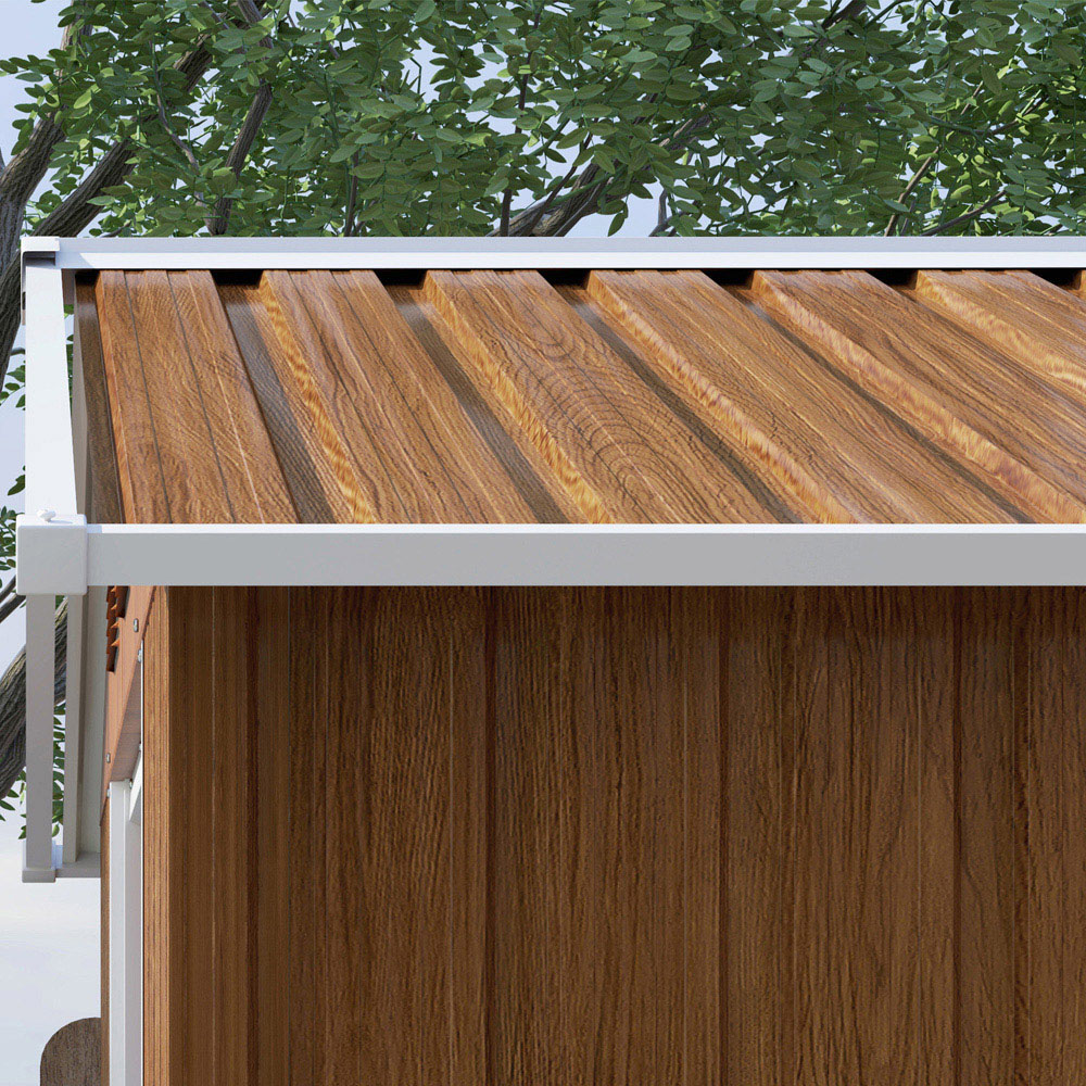 Outsunny 6.5 x 3.5ft 2 Door Brown Wood Effect Metal Garden Shed Image 3