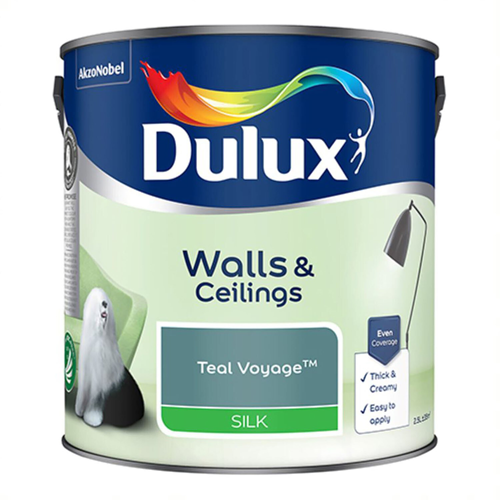 Dulux Silk Emulsion Paint - Teal Voyage / 2.5l Image 2