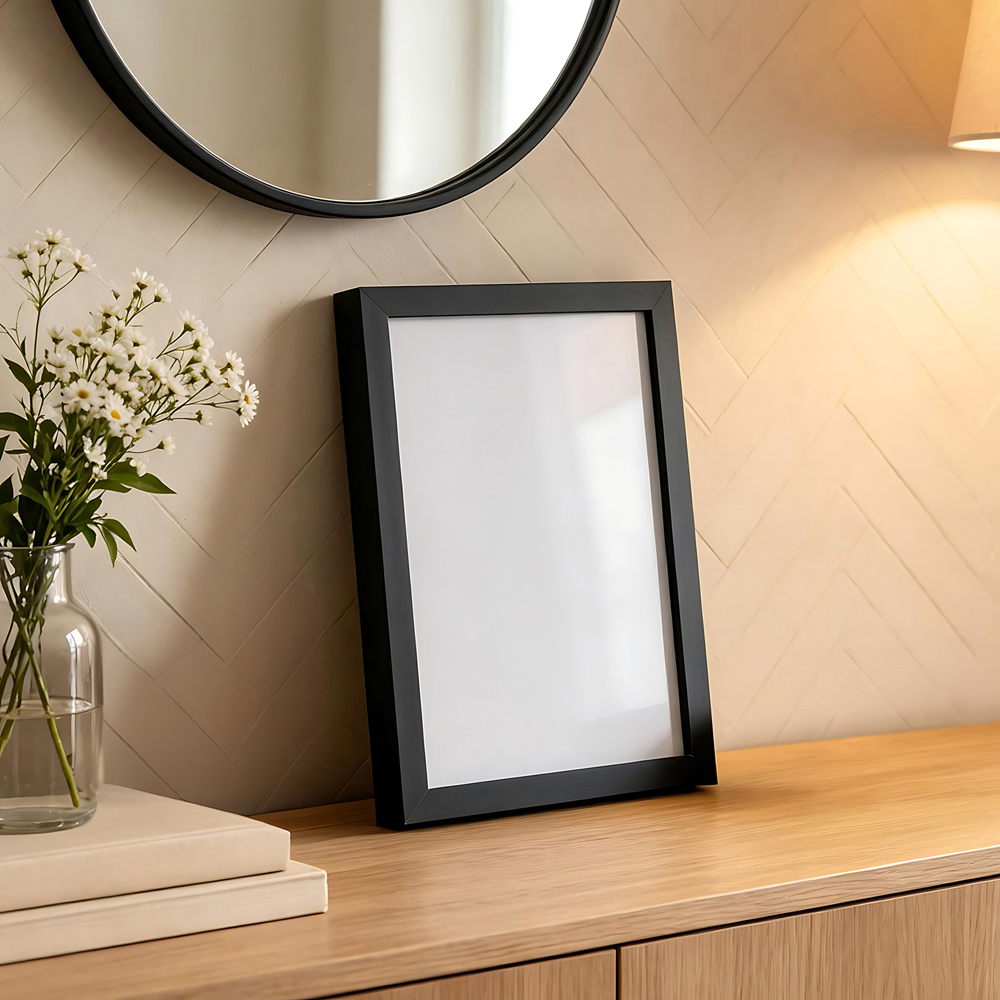 Living and Home Black Wood Magnetic Photo Frame 6.1 x 7.8 inch Image 2