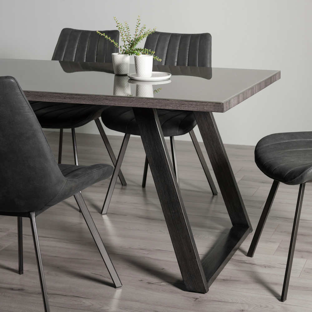 Bentley Designs Hirst 6 Seater Grey Painted Dining Table Image 6