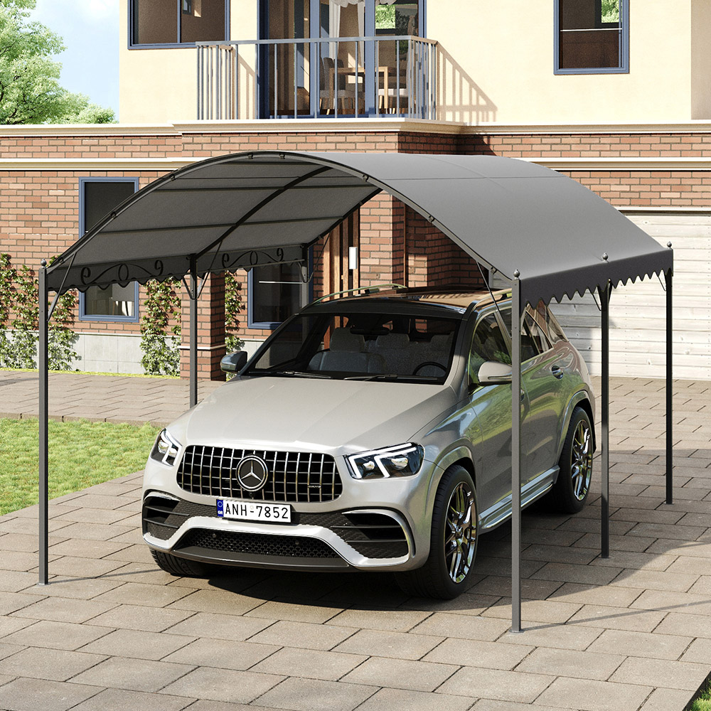 Living and Home Dark Grey Waterproof Metal Arched Pergola 3 x 4m Image 6