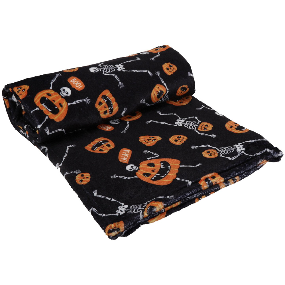 Skeletons Fleece Throw - Black Image 2