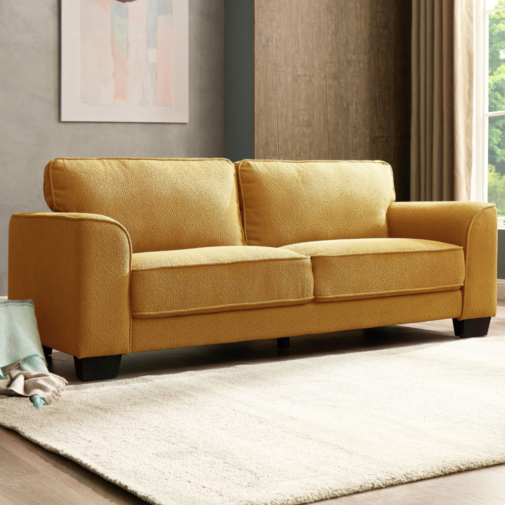 Home Detail Jada 3 Seater Mustard Boucle Sofa Image 1