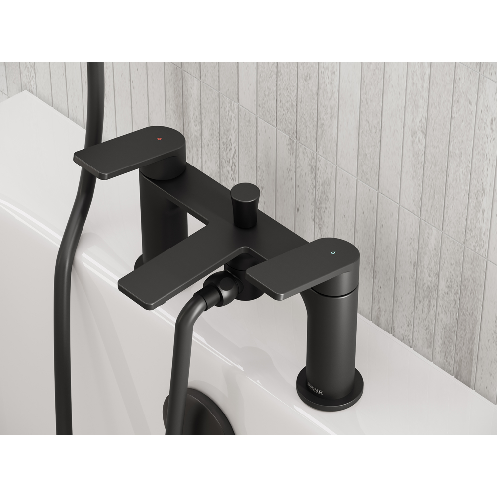 Bristan Frammento Matt Black Bath Shower Mixer Tap with Handset Image 3