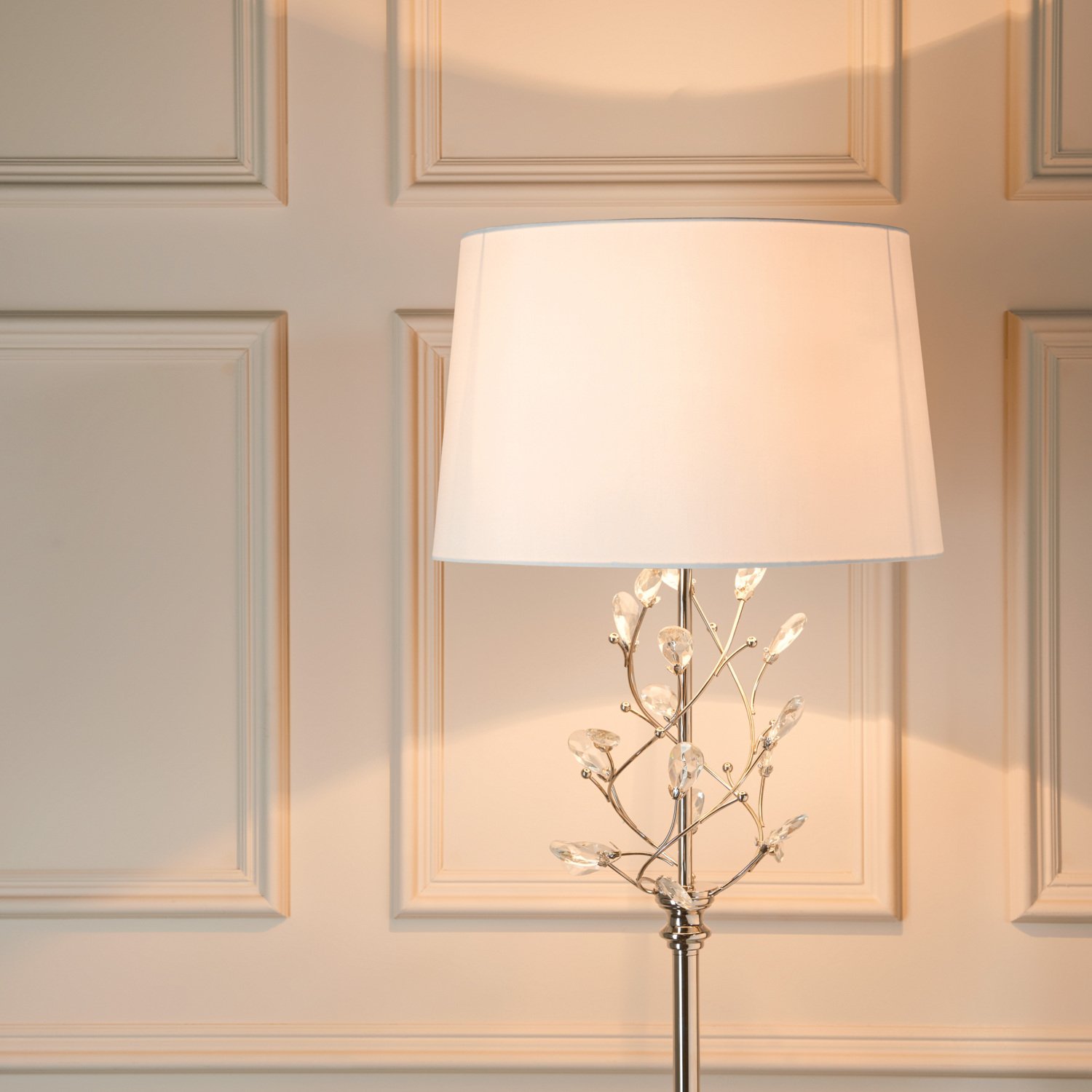 Crystal Leaf Floor Lamp - Silver Image 3