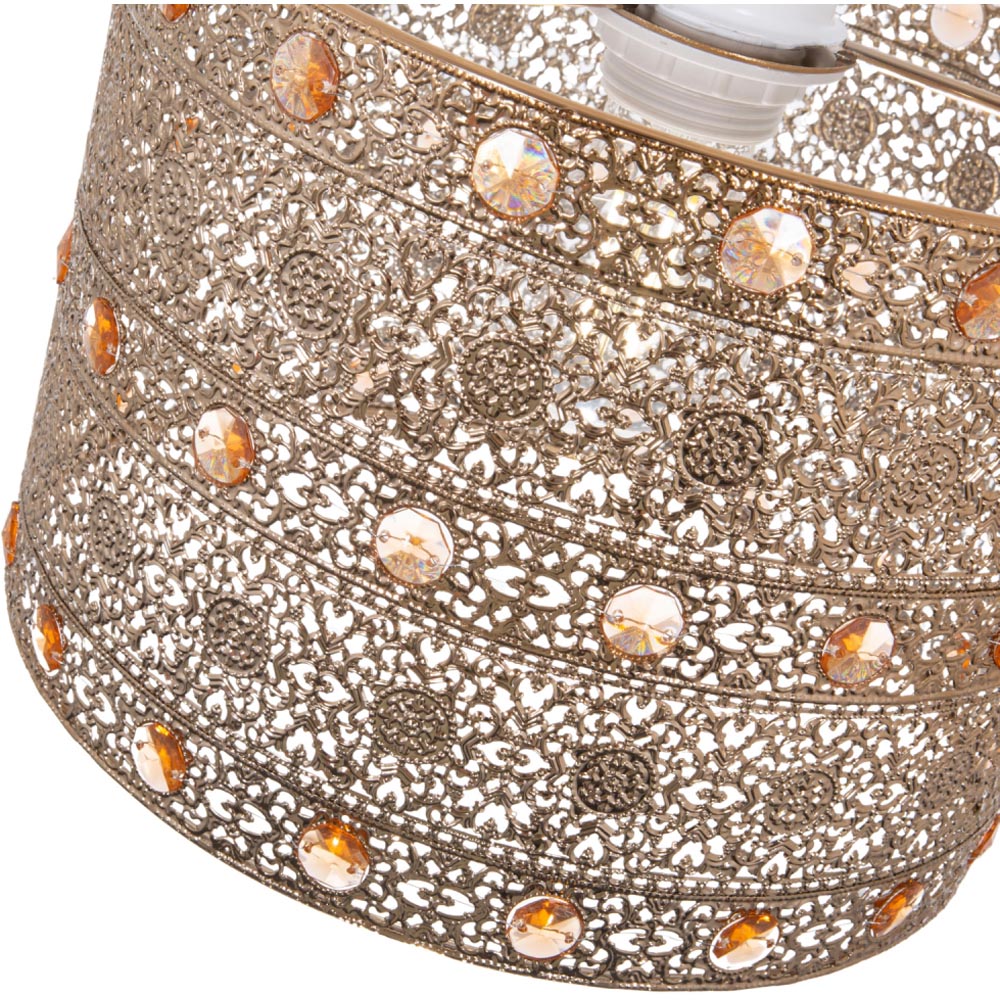 Happy Homewares Moroccan Style Chandelier Polished Gold Acrylic Gem Pendant Shade Image 3