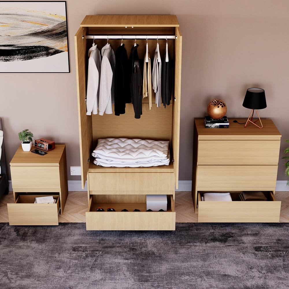 Vida Designs Denver Pine 3 Piece Bedroom Furniture Set Image 4