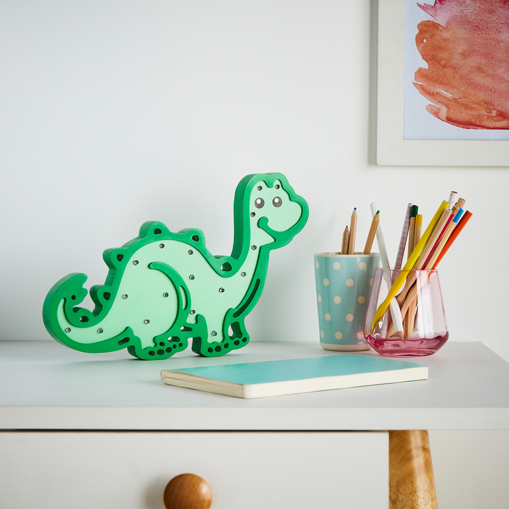 Glow Light Green Dinosaur Led Table Light Image 5