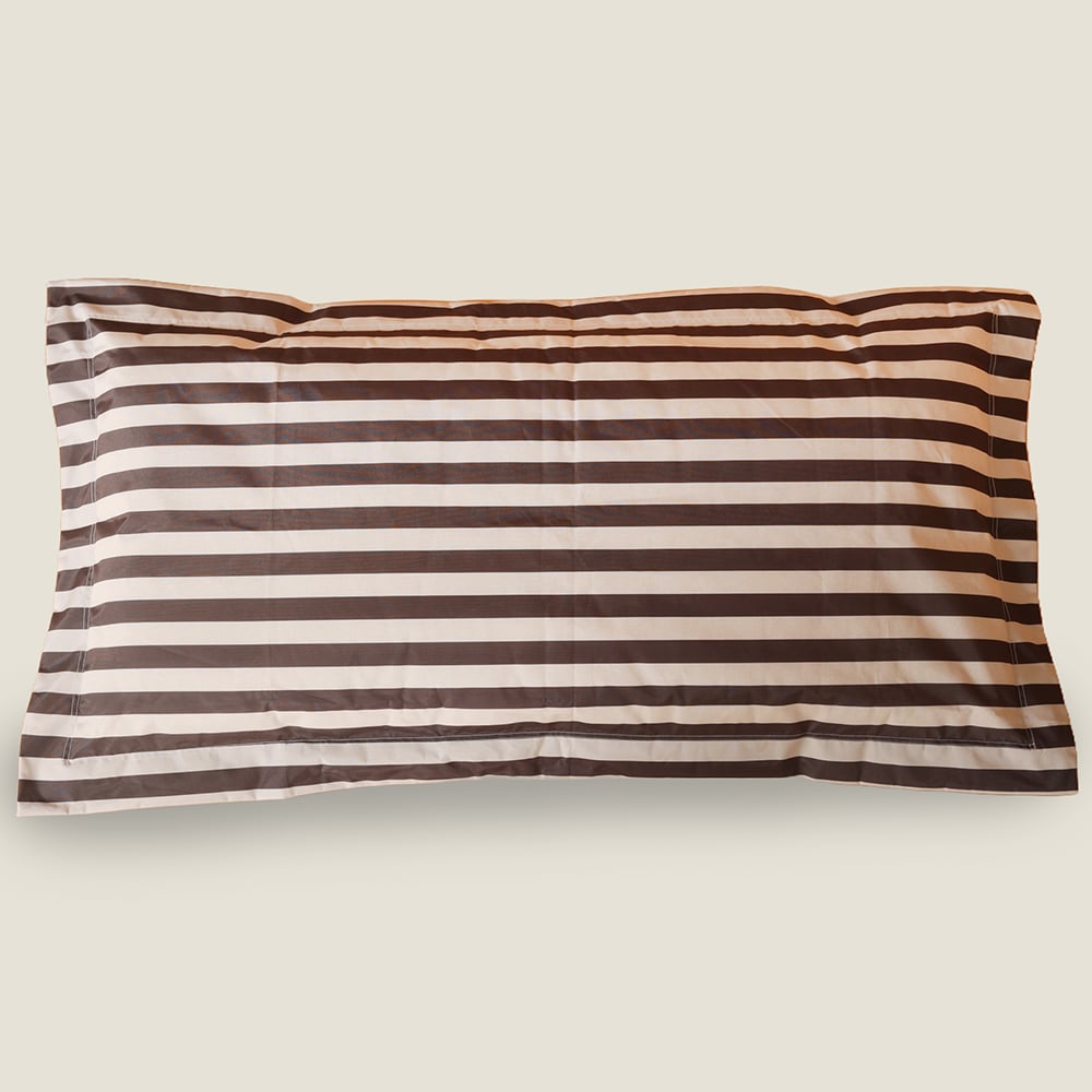Kaikoo Grey and Cream Stripe Floor Cushion Image 3