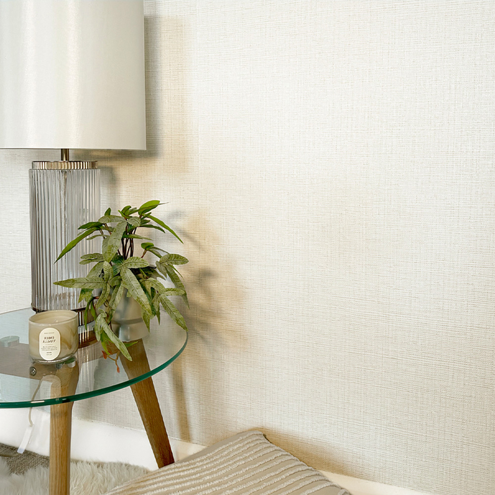 Belgravia Decor Grasscloth Texture Cream Vinyl Wallpaper Image 3