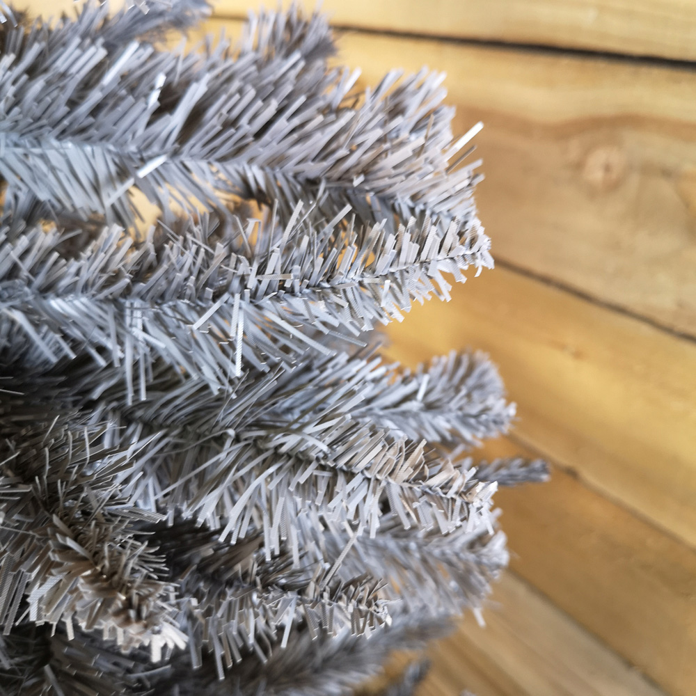 Samuel Alexander Grey Snowtime Wrapped Pencil Pine Artificial Christmas Tree 5ft Image 3