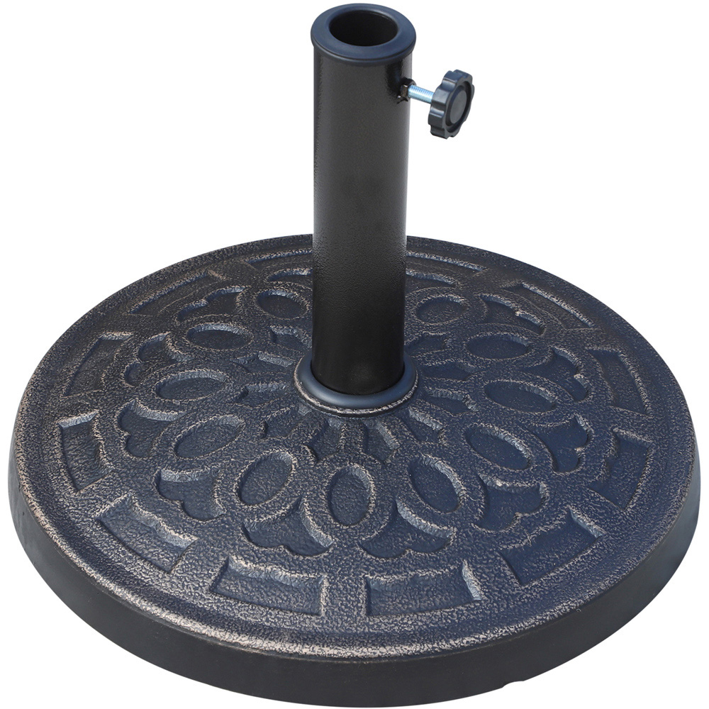 Outsunny Bronze Round Resin Parasol Base 12kg Image 1