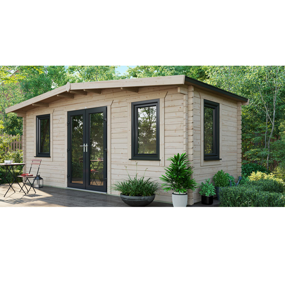Power Sheds 8 x 18ft Centre Double Door Chalet Log Cabin Image 9