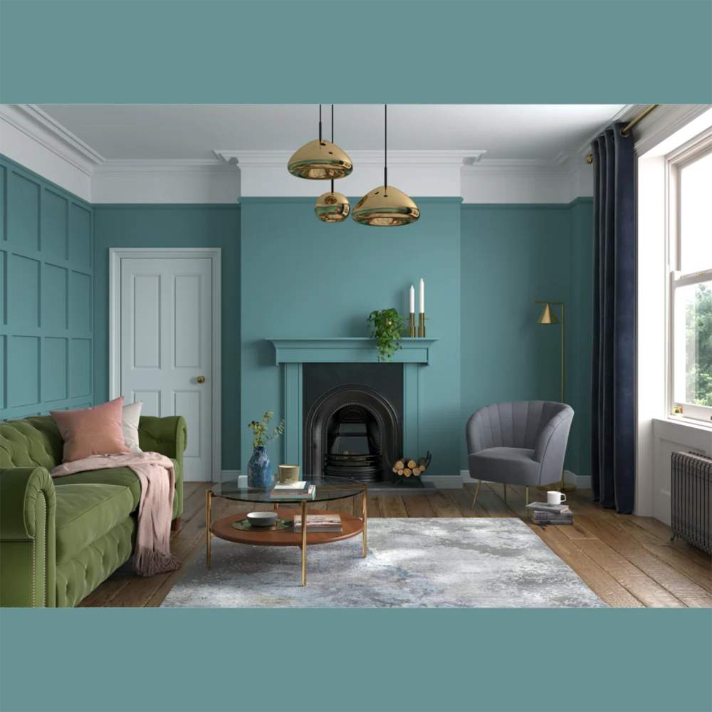 Dulux Heritage Walls and Ceilings Maritime Teal Velvet Matt Emulsion Paint 1L Image 4