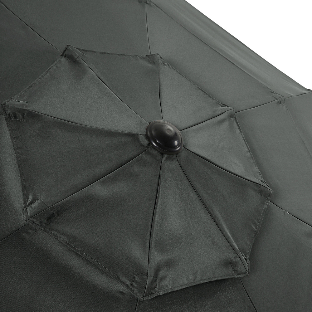 Living and Home Dark Grey 3 Tier Crank and Tilt Parasol with Square Base 3m Image 4