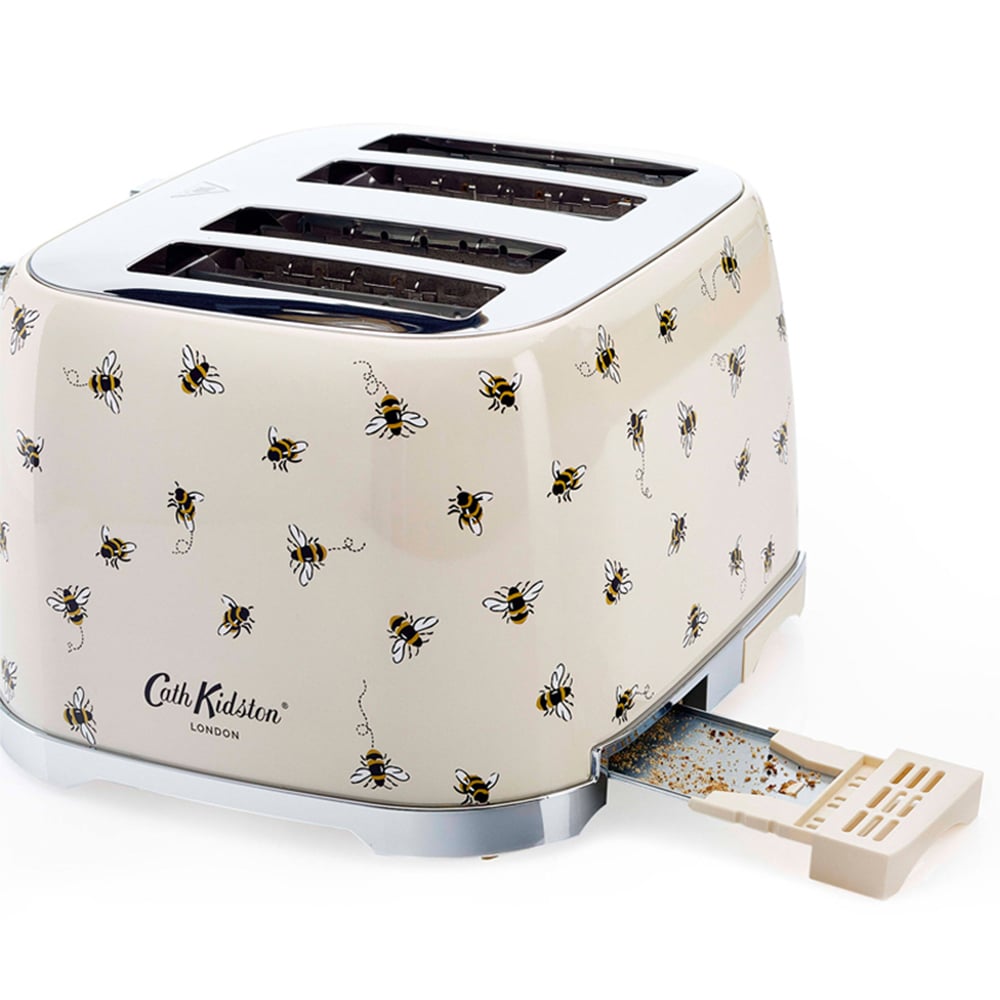 Cath Kidston VQTA572CKBBUK Cream Bees 4 Slice Toaster Image 6