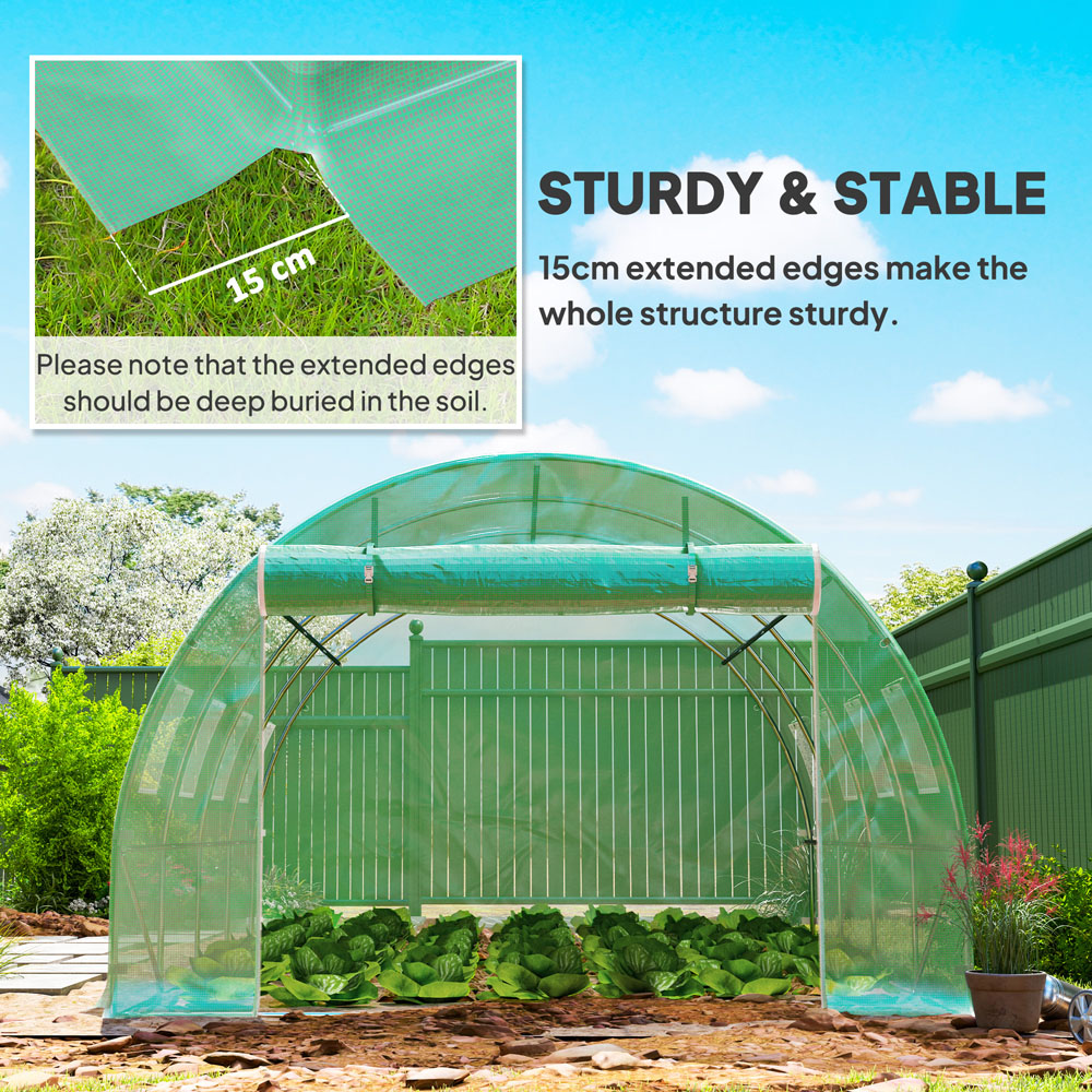 Outsunny 6.5 x 13 x 10ft Green Replacement Greenhouse Cover Image 8
