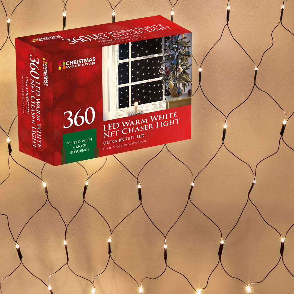 The Christmas Workshop 360 Warm White LED Net String Light Image 3