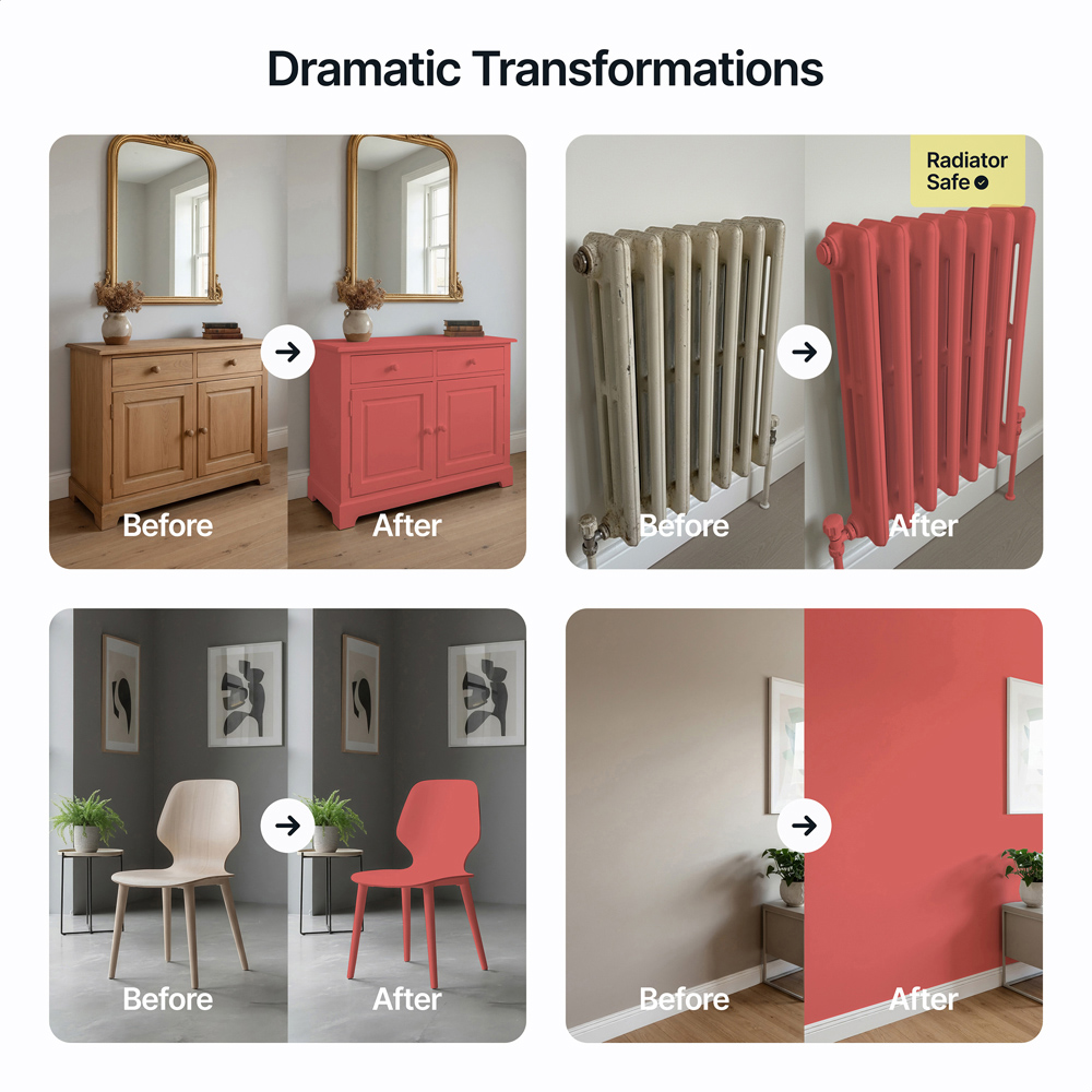 Hemway Lobster Red Furniture and Walls Matt Chalk Paint 1L Image 5