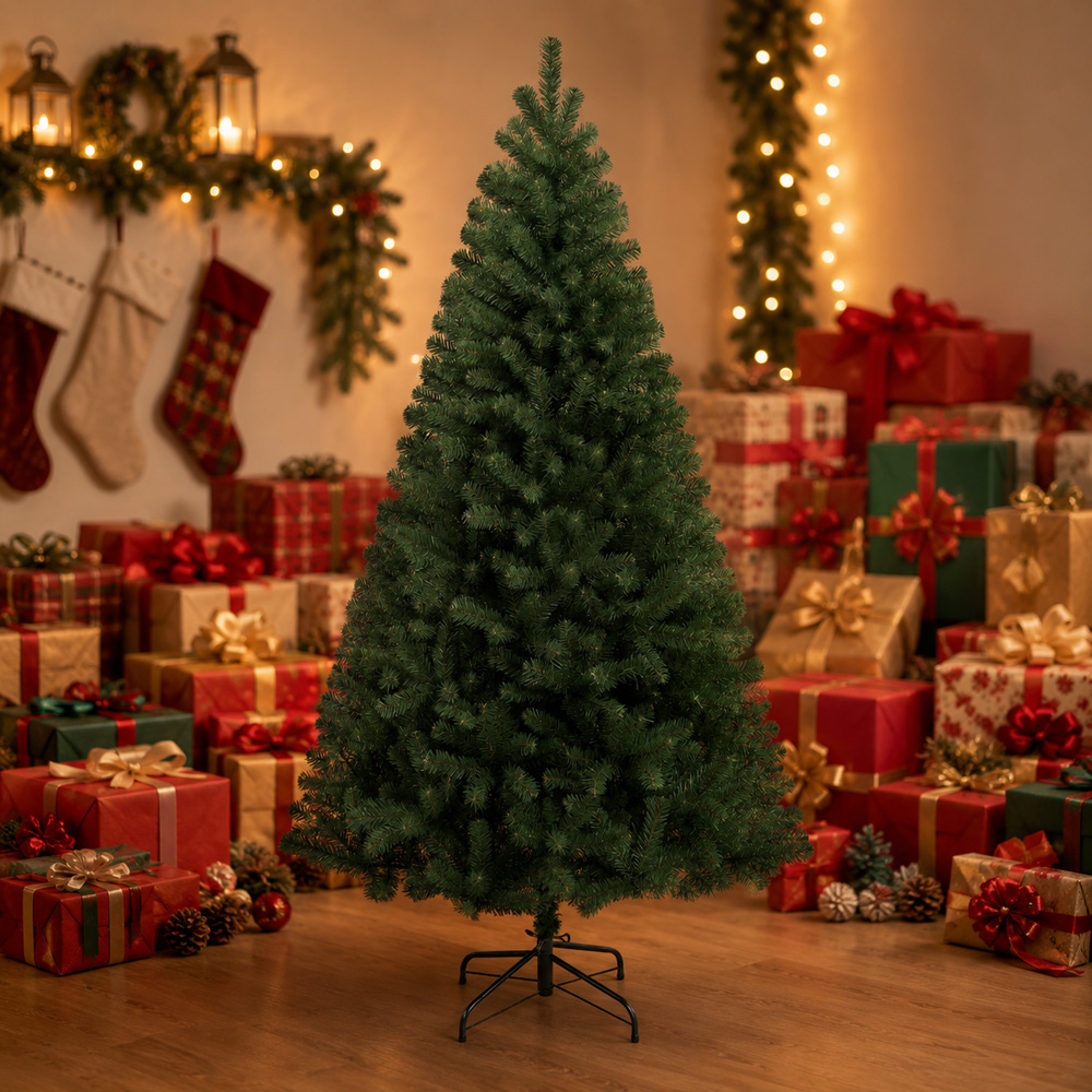 Festive Christmas Green Fir Artificial Christmas Tree 6ft Image 2