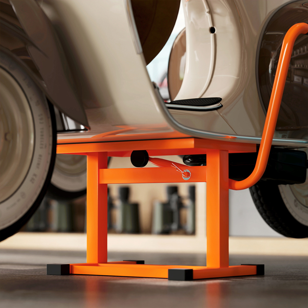Durhand Orange Rubber Platform Steel Motorbike Manual Jack Lift 150kg Image 5