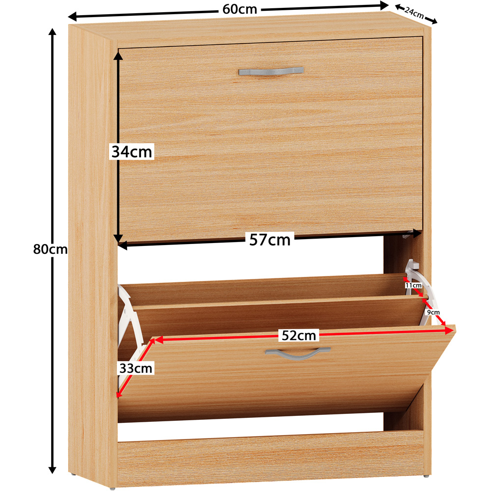Vida Designs Pine Effect 2 Drawer Shoe Cabinet Image 9