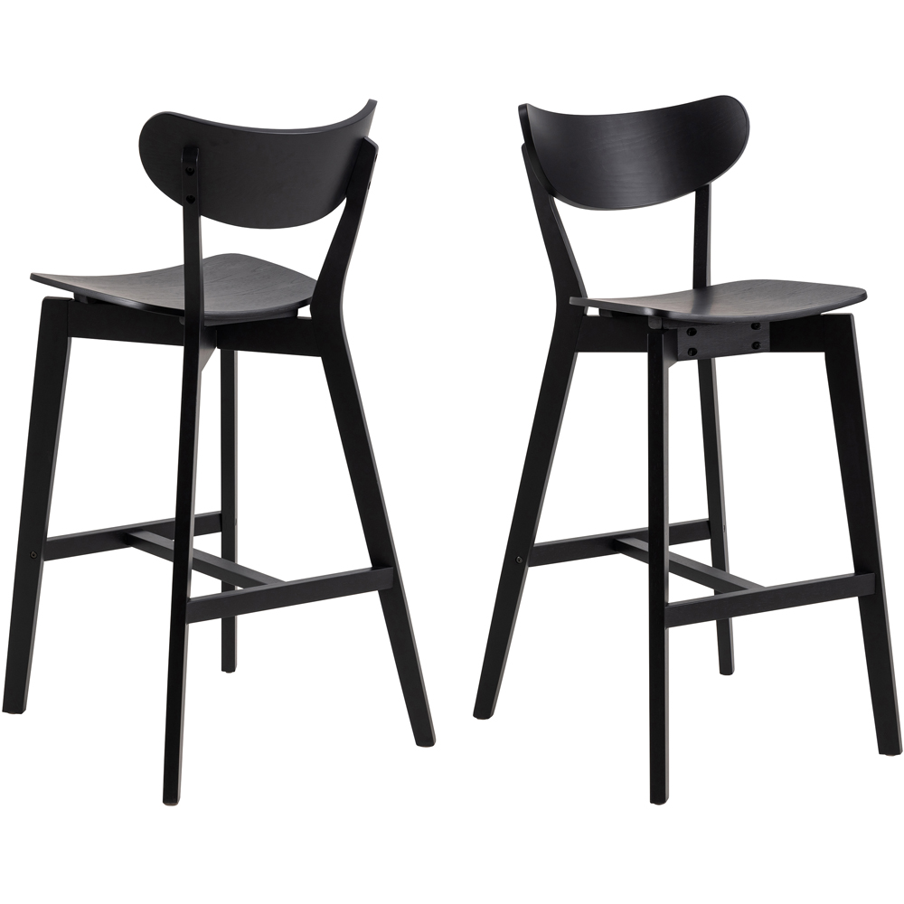 Florence Roxby 4 Seater Bar Dining Table Oak and Black Image 4