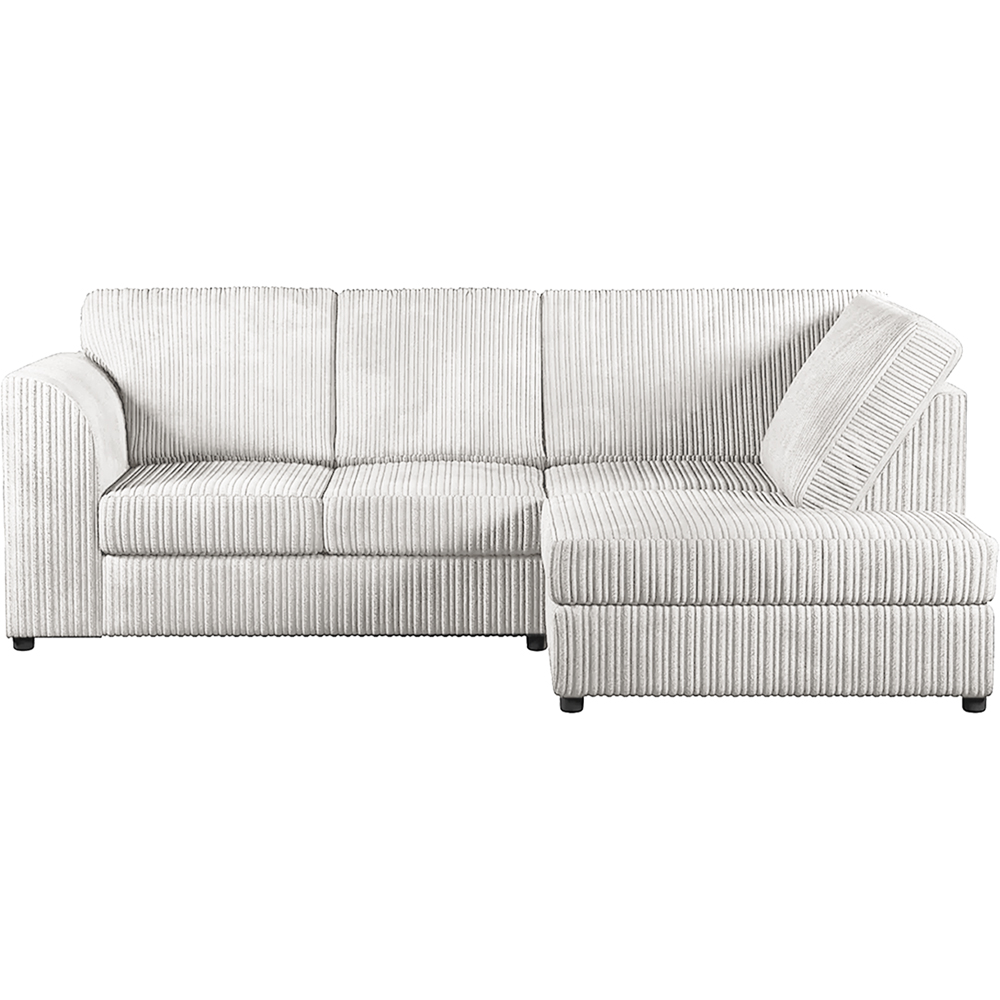 Luxor 4 Seater Silver Jumbo Cord Full Back Right Hand L Shape Corner Sofa Image 2