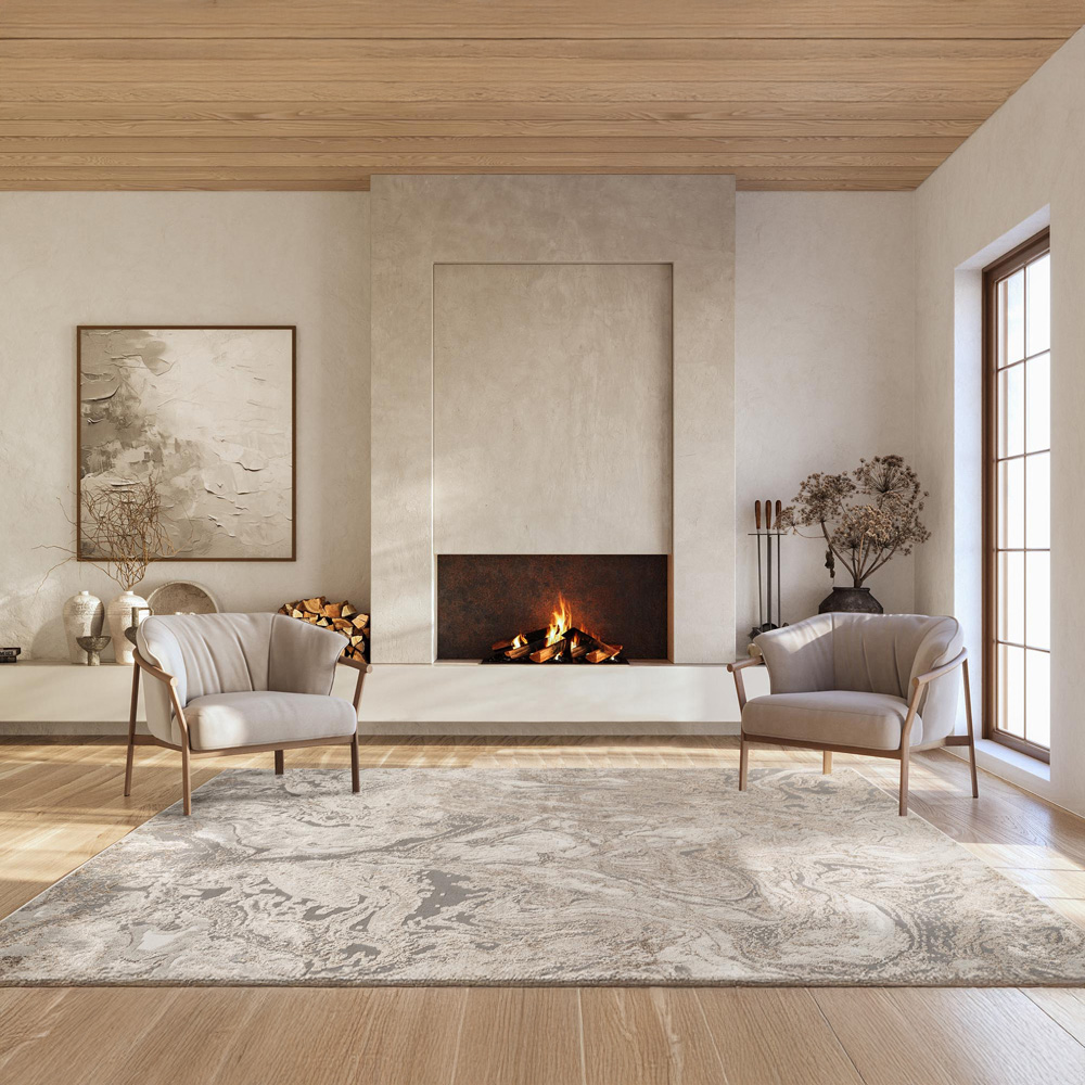 Desire Rugs Elysium Modern Abstract Action Metallic Astral Gold Rug 160 x 230cm Image 5