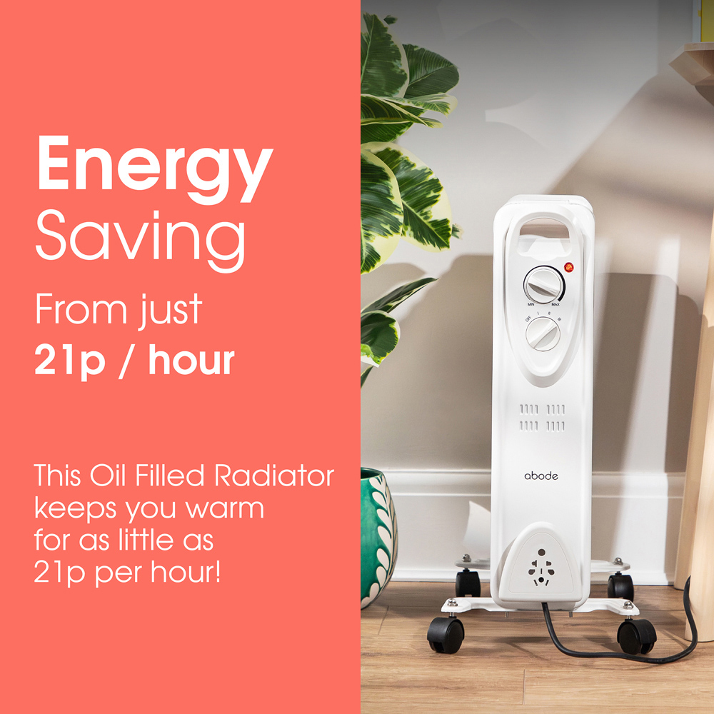 Abode AOFR9003 White 9 Fin 2kW Oil Filled Radiator Image 7