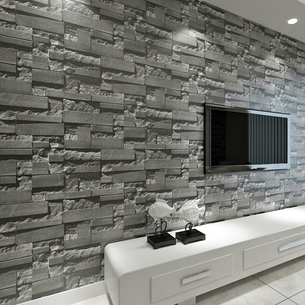 Living and Home Rustic Stone Brick Wallpaper Image 5