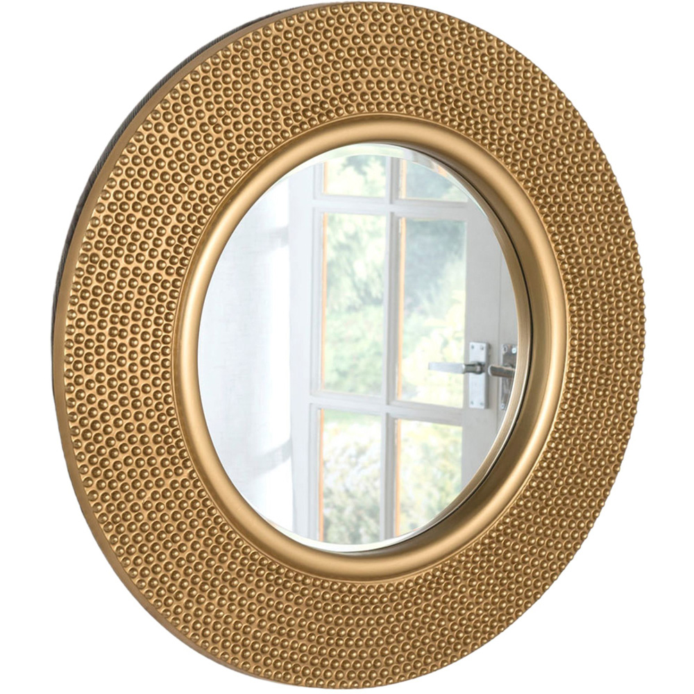 Yearn Gold Industrial Bobble Round Wall Mirror 79cm Image 1
