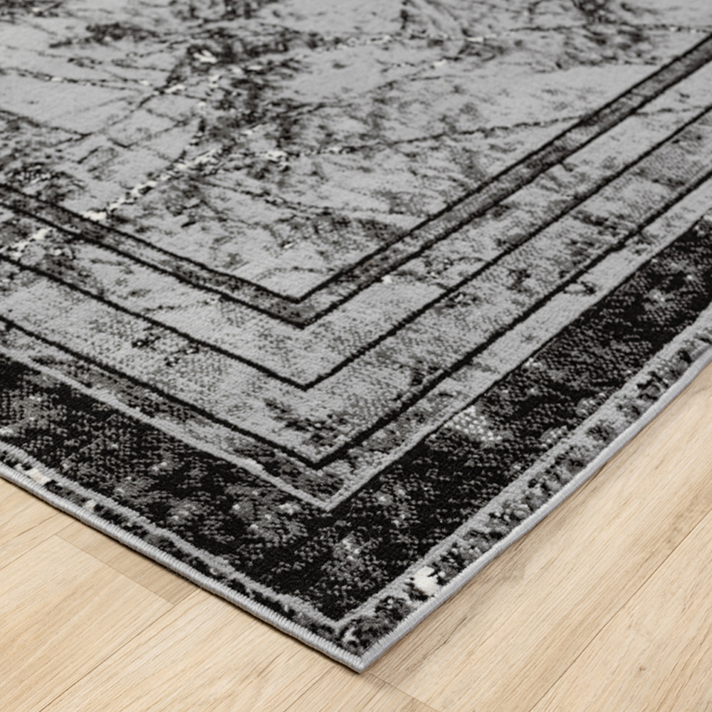 Desire Rugs Obsidian Grey Abstract Frame Rug 120 x 170cm Image 5