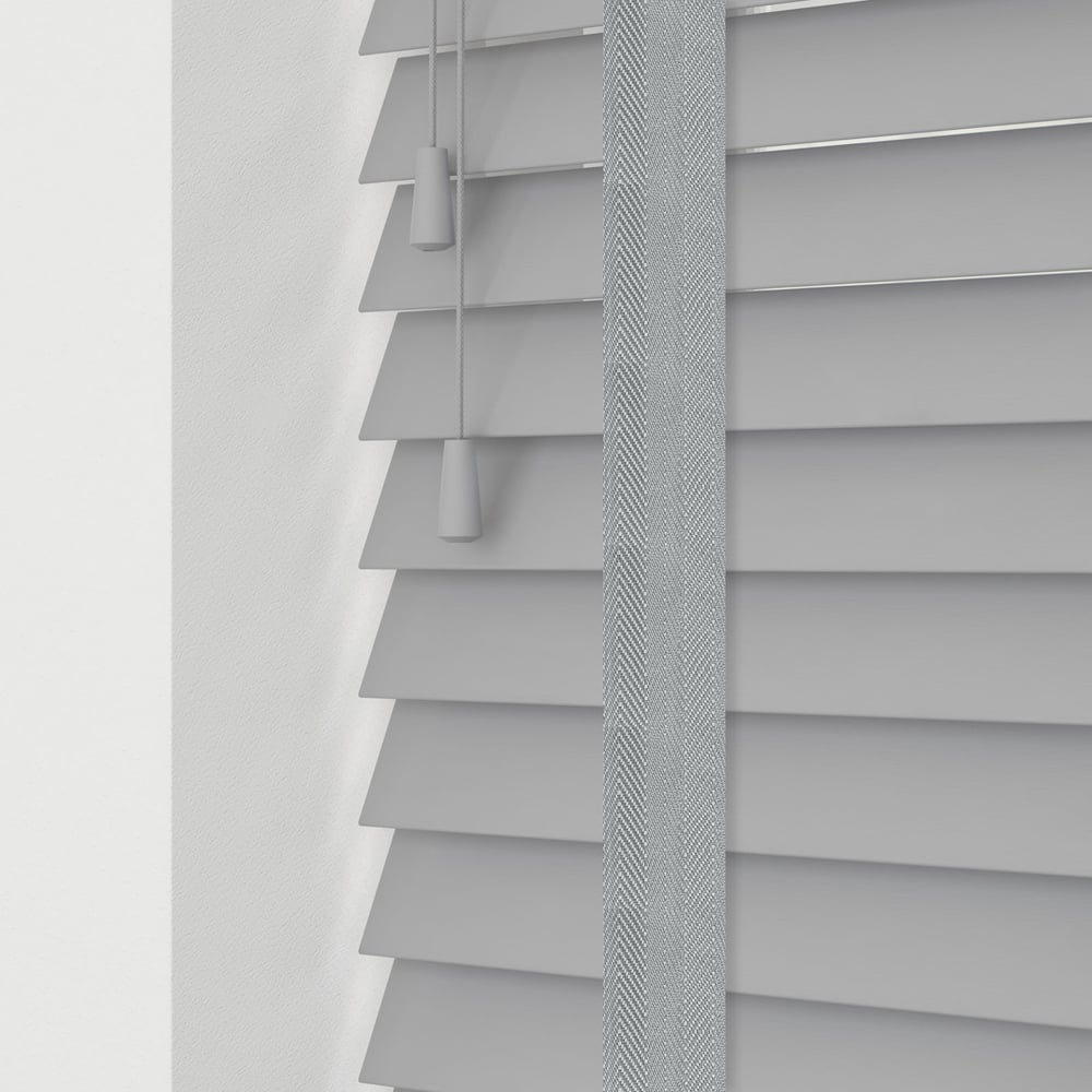 Caecus Real Wood Tape Venetian Blind Grey 120 x 200cm Image 1